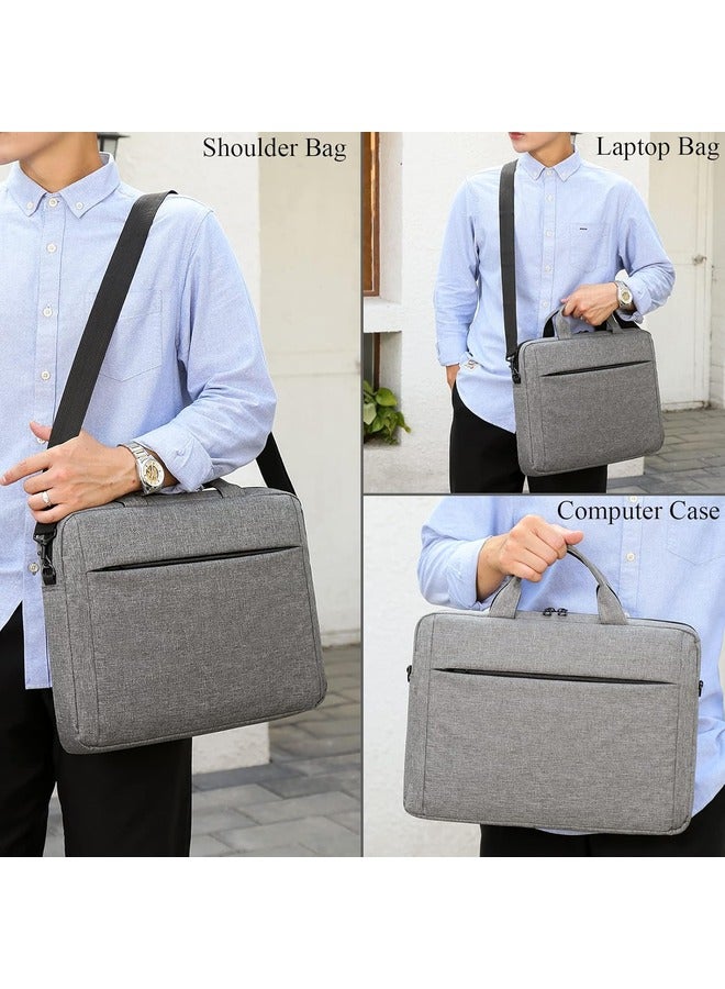 SKY-TOUCH Laptop Bag 15.6 inch briefcase with Strap | Grey - Image 5