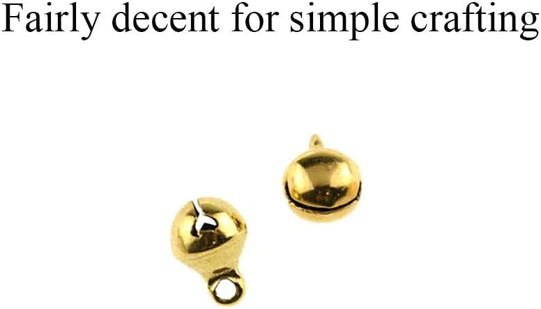 BINZZO 6mm Diameter Mini Jingle Bells Customize Style Bigger Threading Hole Light Tinkling Sound Shiny Brass Christmas Festival Decoration Gold 150 PCS for Gift Wrap Crafts Wedding Jewelry Making - Image 4