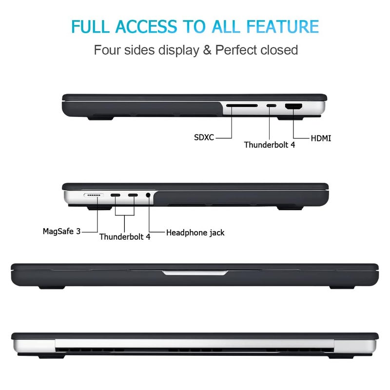Tech Trendz Case Compatible with MacBook Pro 13 inch M2 A2338 Case A2251 M1 A2289 A2159 A1989 A1706 A1708 2024 2023 2022 2017 with Touch Bar, Hard Shell Cover, Matte Black (with Keyguard, Dustplugs) - Image 3