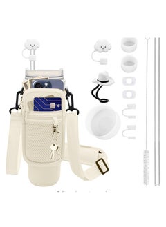 JOSQUEWNN 12 Pieces Accessory Set for Stanley Cup 40 oz Tumbler with Handle Including Cloud Straw Cover, Replacement Straw, Boot, Quencher H2.0 Spill Stopper, Cleaning Brush, and Strap Holder  - Image 1