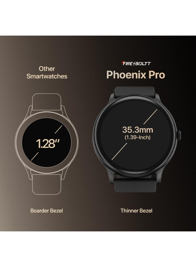 Fire-Boltt Phoenix Pro Round Smart Watch 1.39″ HD Display with Bluetooth Calling, AI Voice Assistant, SpO2 & Heart Rate Monitor, 120+ Sports Modes, IP67 Waterproof Smartwatch for Men & Women - Black - Image 4