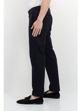 Selected Homme Men Solid Stretchable Dress Pants, Navy Blue  - Image 3