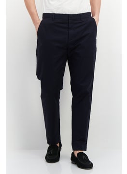 Selected Homme Men Solid Stretchable Dress Pants, Navy Blue  - Image 1
