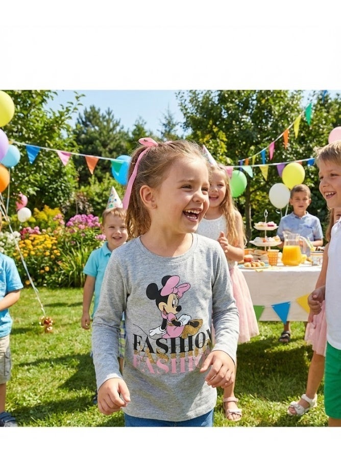ديزني_ميني_هاوس تيشيرت ميني ماوس بأكمام طويلة، قطن 100%، من إنتاج كيدز تي في - Image 3