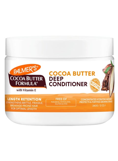 Palmer's Cocoa Butter & Biotin Length Retention Deep Conditioner, Strengthen, Nourish and Restore Elasticity and Shine, Suitable for All Curly Hair Patterns 12 Ounce