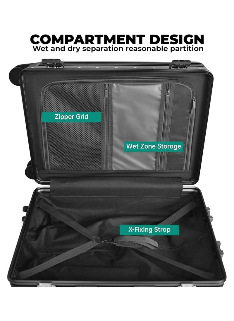 Piccasio Travel Luggage Carry-on, Lightweight Fashion Trolley with Spinner Wheels, Suitcase with Open Laptop Compartment for Unisex Adults  - Image 3