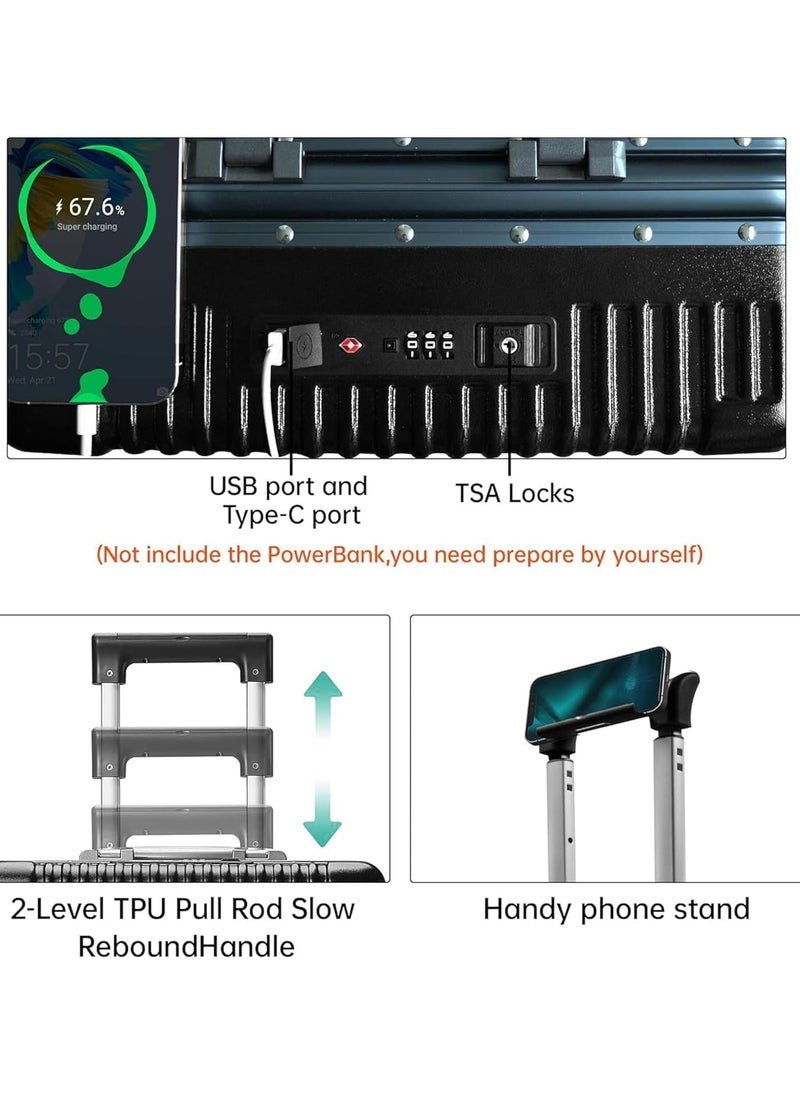 Piccasio Travel Luggage Carry-on, Lightweight Fashion Trolley with Spinner Wheels, Suitcase with Open Laptop Compartment for Unisex Adults  - Image 4