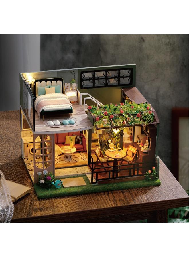 Bluejw Zhiqu House Diy Cabin Double-layer French Garden Villa Model French Hand-assembled Wooden Girlfriend Birthday Ceremony - Image 1