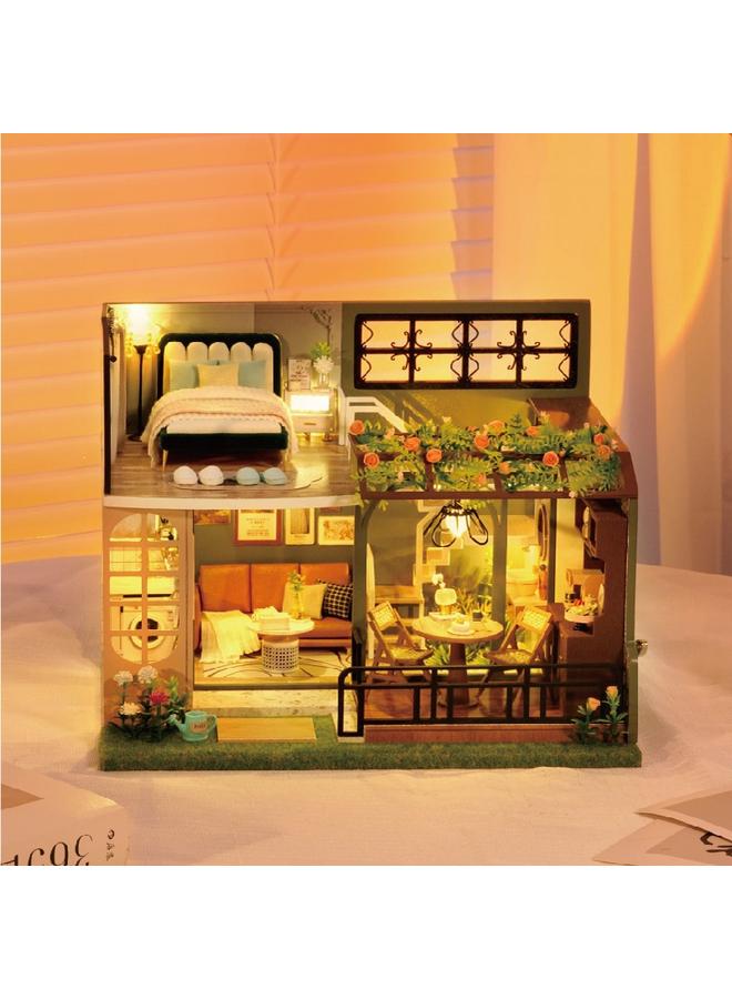 Bluejw Zhiqu House Diy Cabin Double-layer French Garden Villa Model French Hand-assembled Wooden Girlfriend Birthday Ceremony - Image 5