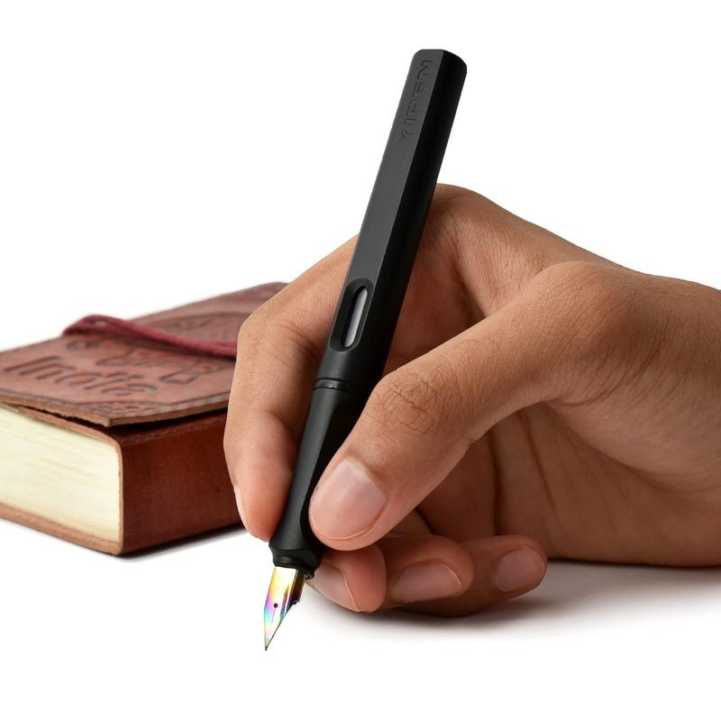 BUZZ COOL Black Fountain Ink Pen With Refill Converter Pump | Elegant Plastic Body Fountain Pen with Fine Nib(0.5mm) | Zero Ink Leakage Smooth Writing Ink Pen - Image 4