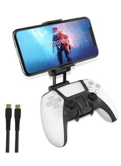 Clip Mount for PS5 DualSense Wireless Controller, Adjustable Mobile Phone Clamp Handle Bracket Gaming Holder Mount Stand for Playstation 5 Controller DualSense,Black