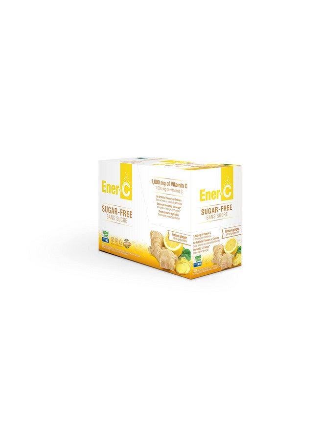 Ener-C Sugar Free Lemon Ginger Multivitamin Drink Mix 1000Mg Vitamin C Nongmo Vegan Real Fruit Juice Powders Natural Immunity Support Electrolytes Gluten Free 1Pack Of 30 - Image 1