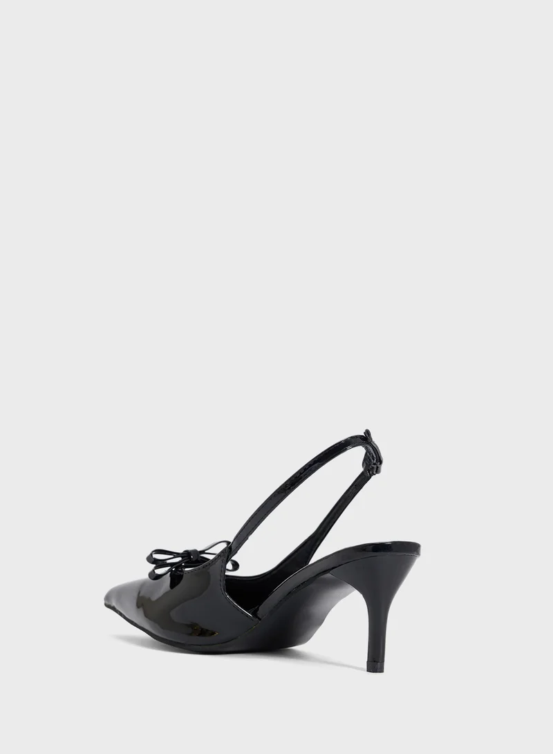 ELLA Low Heel Pump With Bow