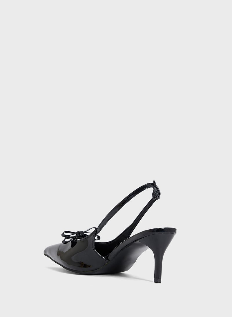 ELLA Low Heel Pump With Bow  - Image 3