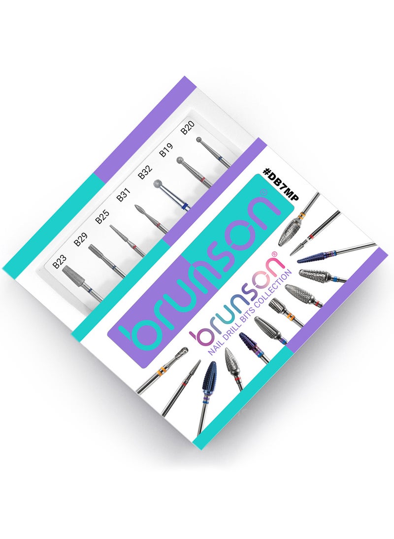 brunson - Nail Drill Bits Sets Diamond Cuticle Electric Nail File and Carbide Acrylic Gel Nail Bit Kit for Manicure  Pedicure Nail Grinding Heads Acrylic Nail Art Tools - Image 1