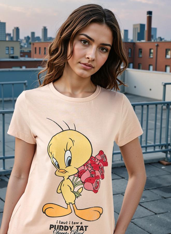 SP Characters Tweety Print Crew Neck T-shirt - Image 4