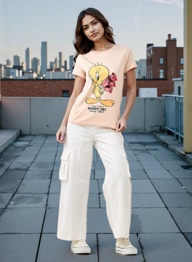 SP Characters Tweety Print Crew Neck T-shirt - Image 2