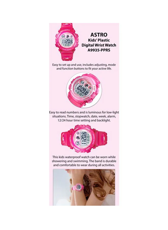 أسترو Astro Kids Watch, Digital Display and Plastic Strap - A9935-PPRS, Red