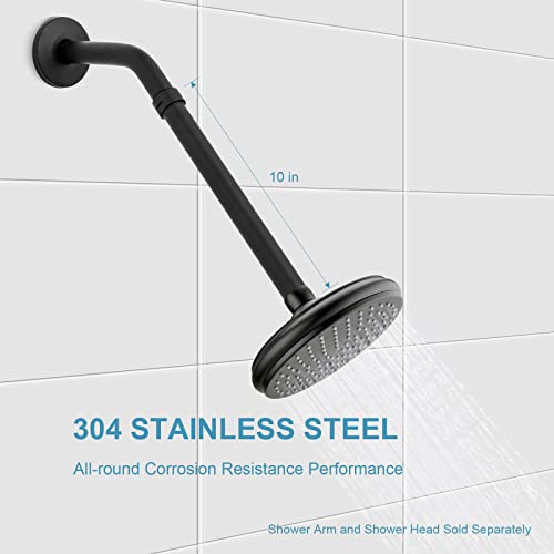 OFFO Shower Head Extension Arm, 10 in Shower Arm Extension Shower Head Extender Made of 304 Stainless Steel Shower Pipe Extension, Matte Black - Image 4