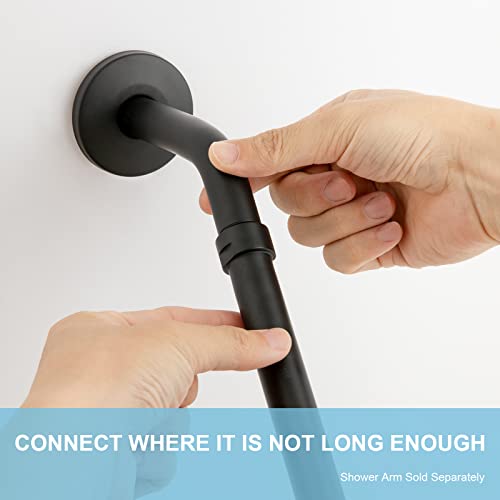 OFFO Shower Head Extension Arm, 10 in Shower Arm Extension Shower Head Extender Made of 304 Stainless Steel Shower Pipe Extension, Matte Black - Image 2