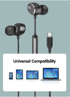 Seeken SEEKEN Type C Stereo Headphones with Microphone - Black | High-Resolution Audio | Long Battery Life | Premium Design | High-Quality.  - Image 3