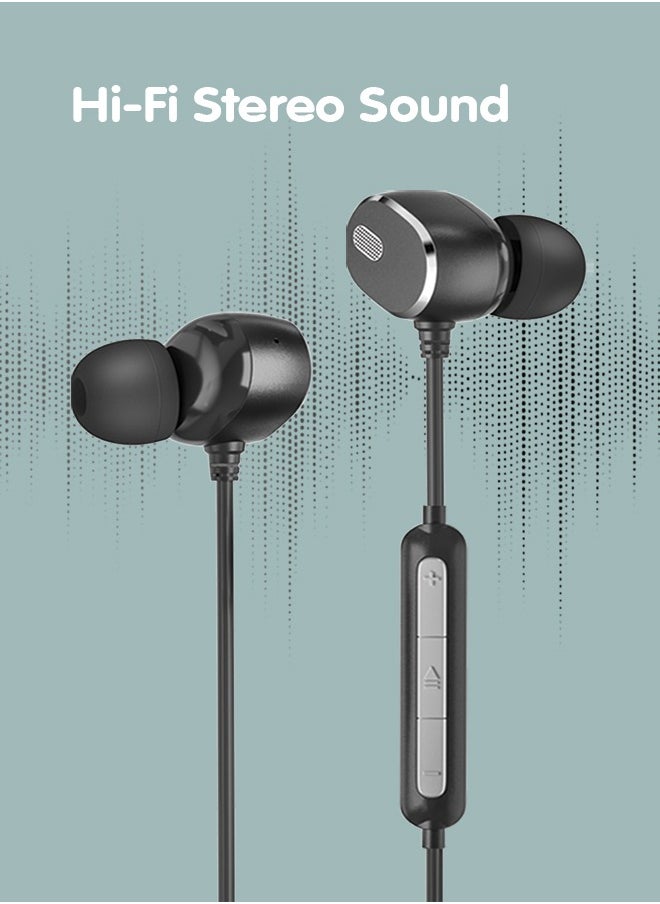 SEEKEN Type C Stereo Headphones with Microphone - Black | High-Resolution Audio | Long Battery Life | Premium Design | High-Quality