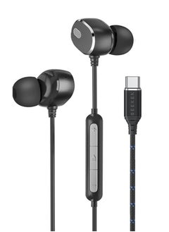 Seeken SEEKEN Type C Stereo Headphones with Microphone - Black | High-Resolution Audio | Long Battery Life | Premium Design | High-Quality.  - Image 1