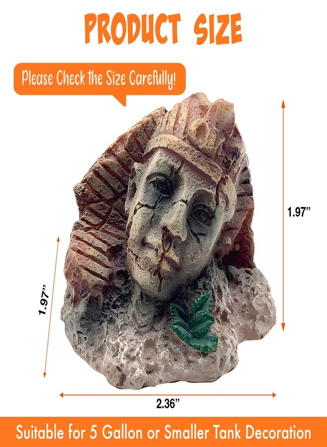GNB PET Terrarium & Fish Tank Decoration, Resin Egyptian Pharaoh Aquarium Ornament for Reptiles and Fish - Small (2.36 x 1.97 x 1.97 Inches) - Image 2
