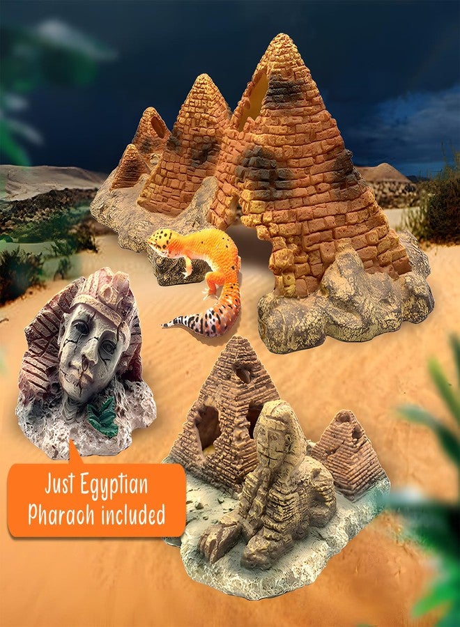 GNB PET Terrarium & Fish Tank Decoration, Resin Egyptian Pharaoh Aquarium Ornament for Reptiles and Fish - Small (2.36 x 1.97 x 1.97 Inches) - Image 3