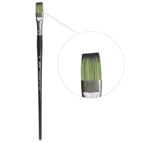 Brustro Artists Greengold Acrylic Brush Flat Series 1800 - Size - 20 | Ideal for Oil, Acrylic Painting on Paper, Canvas, Fine Art Students and Professional. - Image 2
