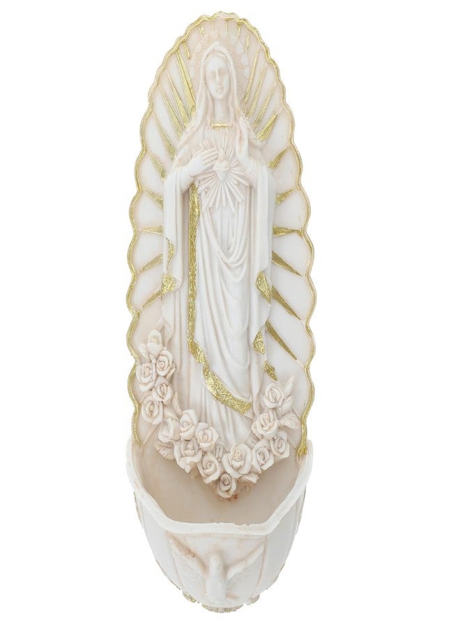 Levemolo Holy Water Font Wall Hanging Decor 7.87In Resin Catholic Holy Water Font for Home Entrance Religious Wall Cross Decoration - Image 1