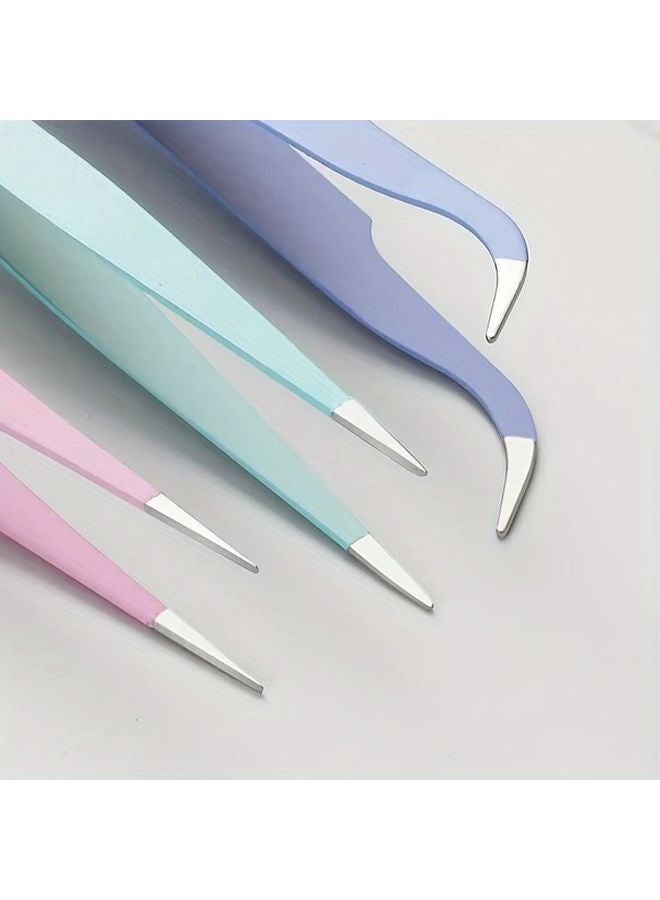 6pcs Macaron Color Craft Tweezers Stainless Steel Precision Tools for DIY Nail Art - Image 5