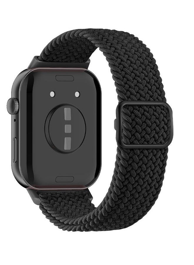 2 Packs Suitable for Huawei Watch Fit 3 & Huawei Watch Fit 4 Adjustable Woven Nylon Strap（Green, Black) - Image 4