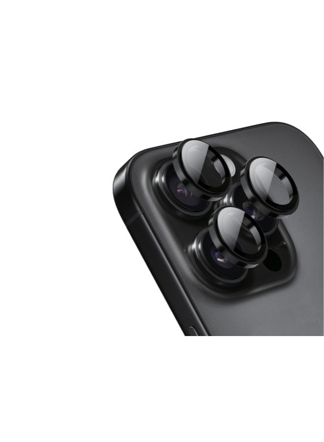 HELMET HELMET lens protector, specifically designed for iPhone 16 Pro and iPhone 16 Pro Max models.  - Image 1