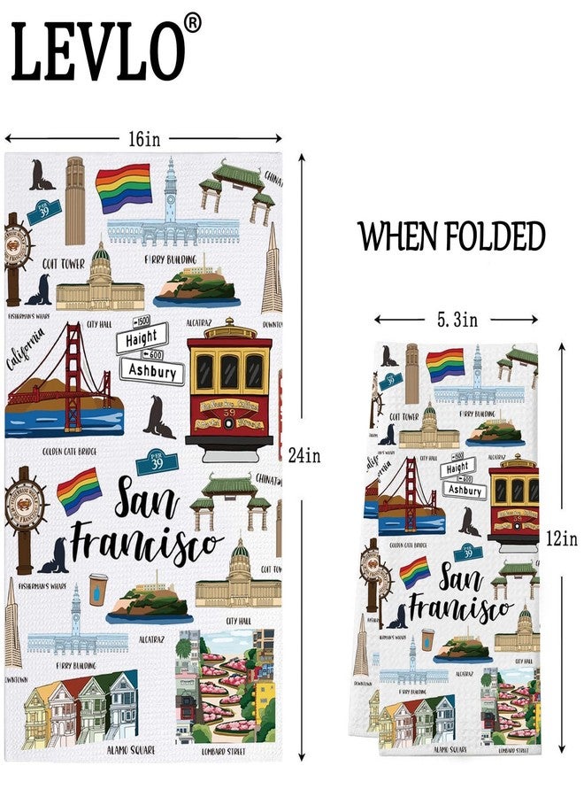 LEVLO San Francisco Kitchen Towel San Francisco Souvenirs Gifts San Francisco Tea Towel San Francisco Housewarming Gift (San Francisco Towel) - Image 2
