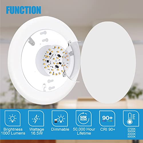 ECOELER 6” Dimmable LED Flush Mount Disc Lights, 16.5W, 1000Lm, 5000K Day Light, Surface Mount Ceiling Light Installs with Junction Box or Recessed Can, Energy Star & ETL-Listed, 24 Pack - Image 3