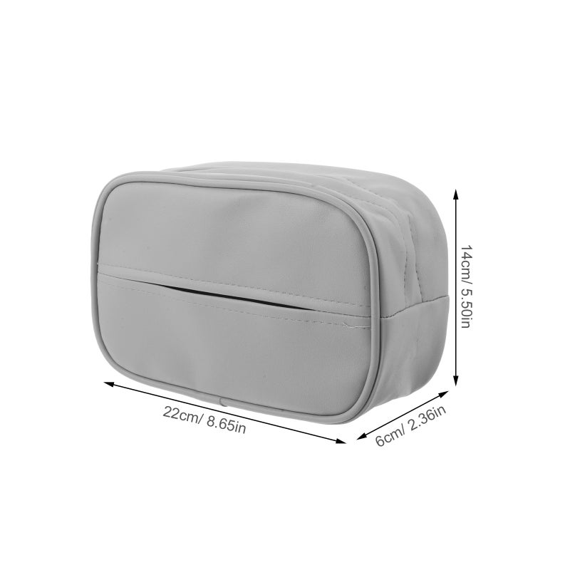 Grey Car Tissue Holder Rectangle with Quick Release for Center Console and Cup Holders - Image 2