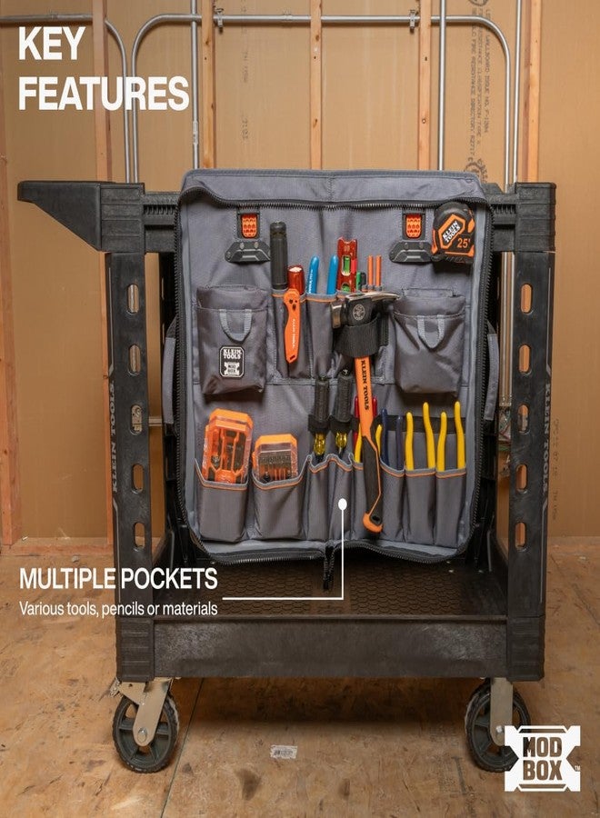 Klein Tools 54813MB MODBox Utility Cart Tool Apron, Tool Storage Organizer, Utility Cart Accessories, Zips Closed for Storage or Transport - Image 2