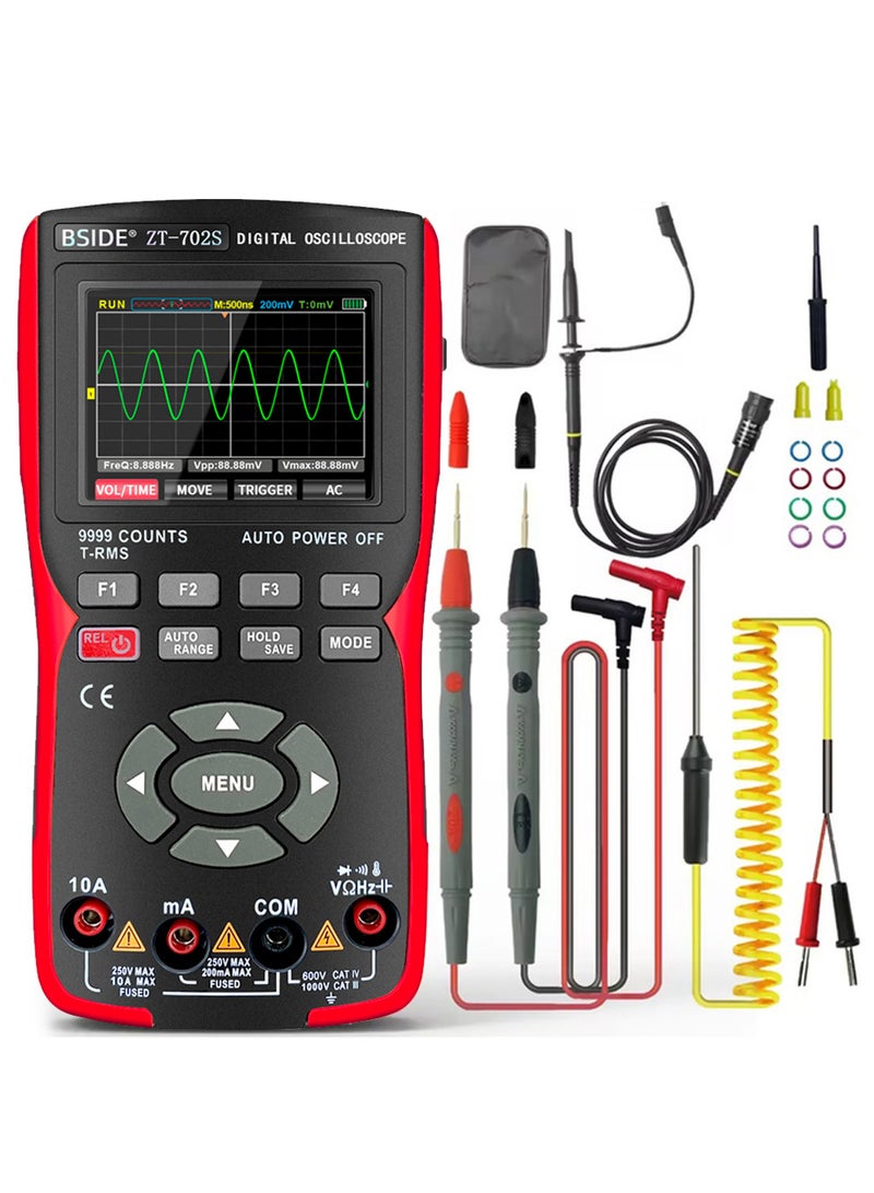 BSIDE 2in1 Digital Oscilloscope Multimeter 48MSa/s Sampling Rate 10Mhz Bandwidth 9999 Counts True RMS 2.8inch IPS Color Display Multimetro  - Image 1