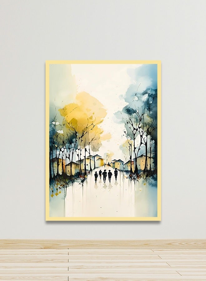 4gdran Canvas Wall Art For Wall Decoration Abstract Design With A Hollow Frame Size 120x80cm One Piece  - Image 1