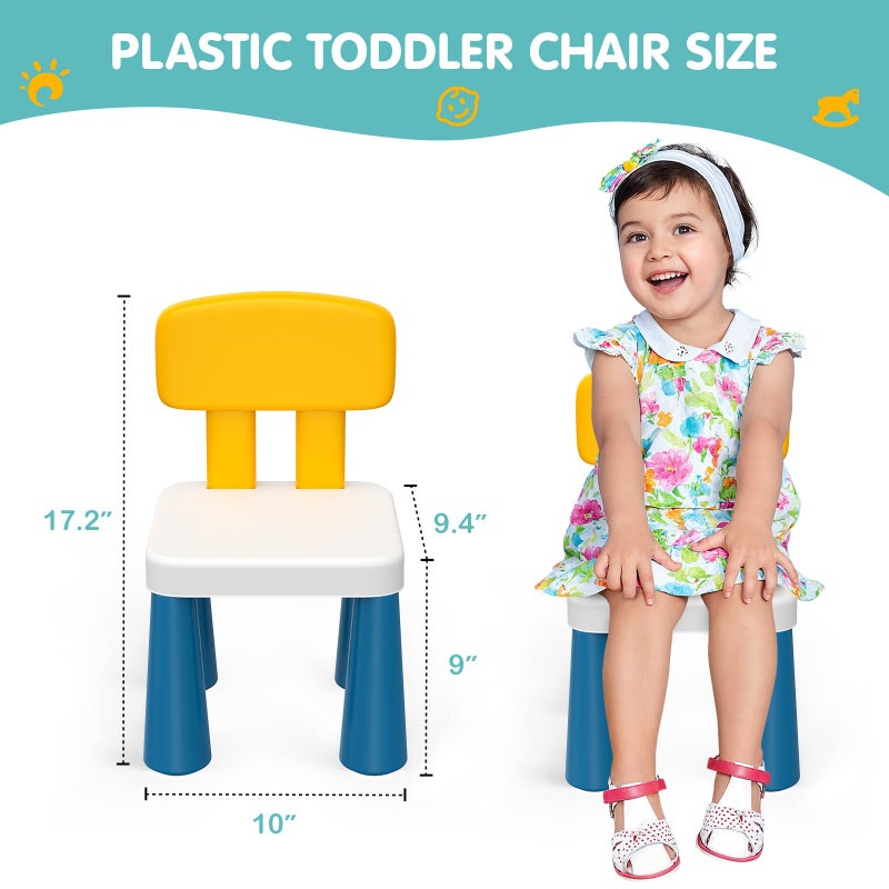 OCATO Plastic Toddler Chairs: 2 Pcs Kids Chairs for Table Step Stool Lightweight Indoor or Outdoor School Camping Playroom Nursery Beach Activity Small Chair for Kids Boys Girls Birthday Gifts Age 3 - Image 2