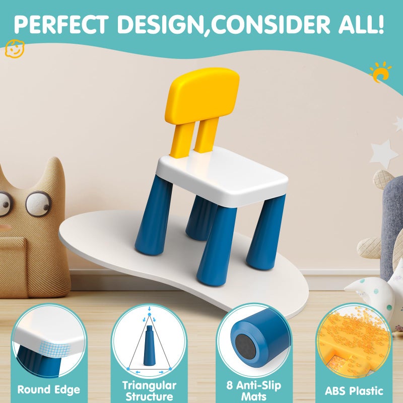 OCATO Plastic Toddler Chairs: 2 Pcs Kids Chairs for Table Step Stool Lightweight Indoor or Outdoor School Camping Playroom Nursery Beach Activity Small Chair for Kids Boys Girls Birthday Gifts Age 3 - Image 5