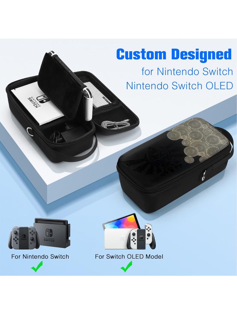 Uwals Switch OLED Large Carrying Storage Bag for Nintendo Switch/Switch OLED,Portable Travel All Protective Hard Shell Case for Nintendo Switch Console & Accessories  - Image 3