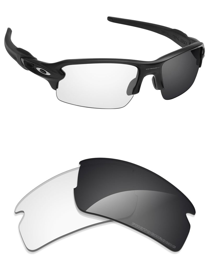 Alphax Adapt Grey Photochromic Nonpolarized Replacement Lenses for Oakley Flak 20 XL OO9188 59mm Sunglasses - Image 2