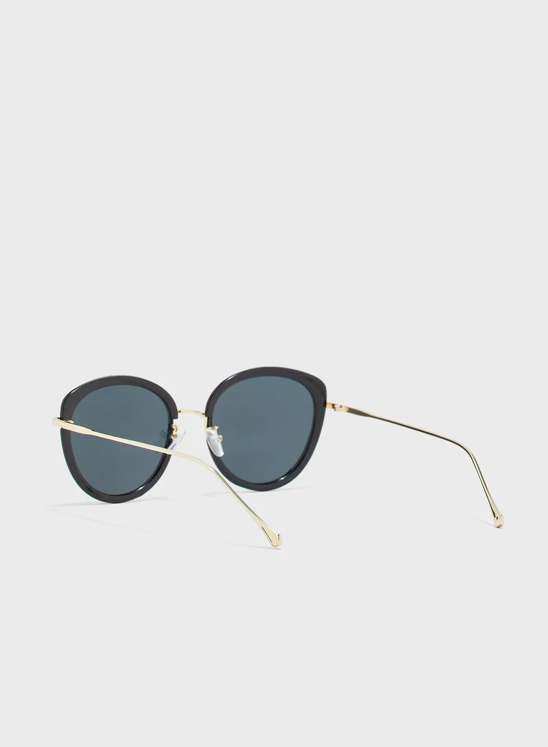 Ginger Metal On Plastic Sunglasses