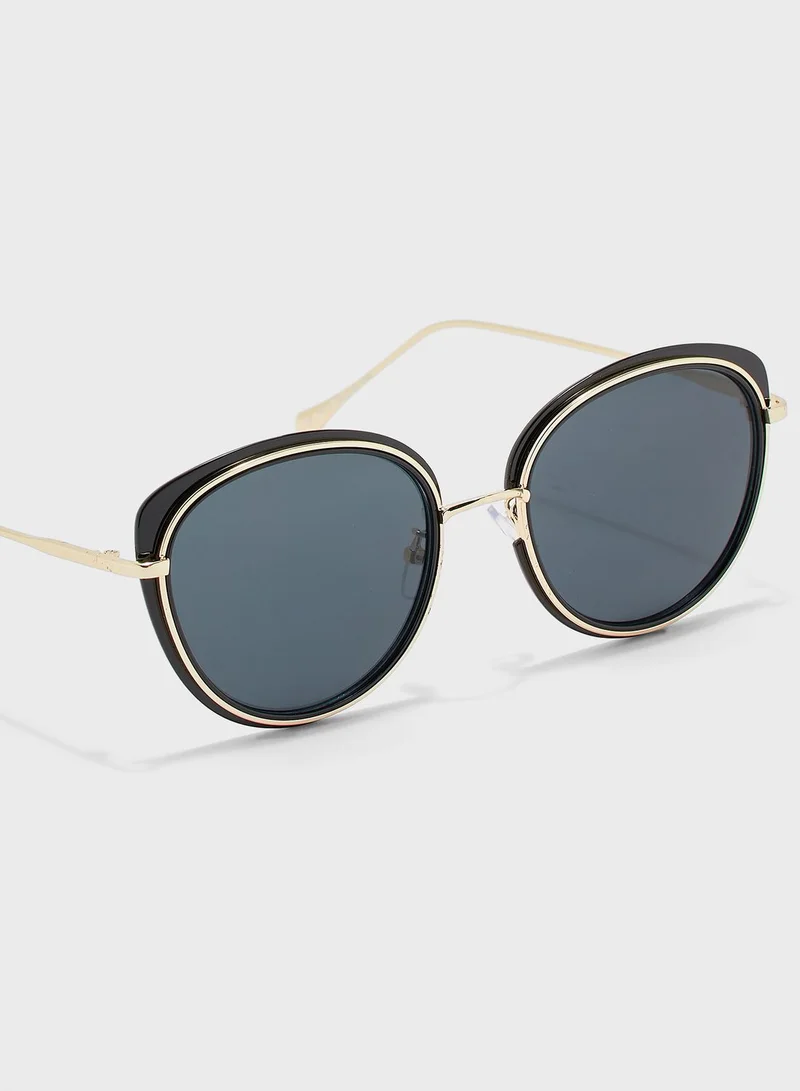 Ginger Metal On Plastic Sunglasses