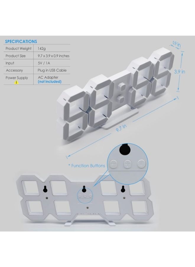 إيزي لايف 3D LED ساعة حائط رقمية سطح المكتب المنبه ضوء الليل للمنزل غرفة المعيشة مكتب - Image 2