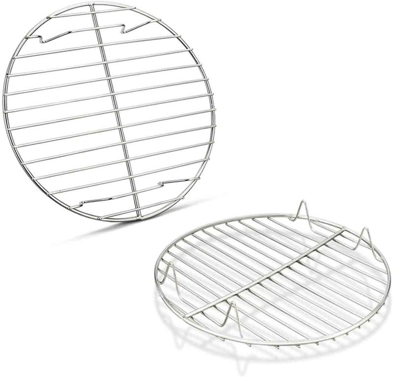 TeamFar Round Cooling Rack Set of 2, 7½ Inch Round Baking Steaming Roasting Rack Set Stainless Steel, Healthy & Dishwasher Safe, Mirror Finish & Rust Free - Image 4