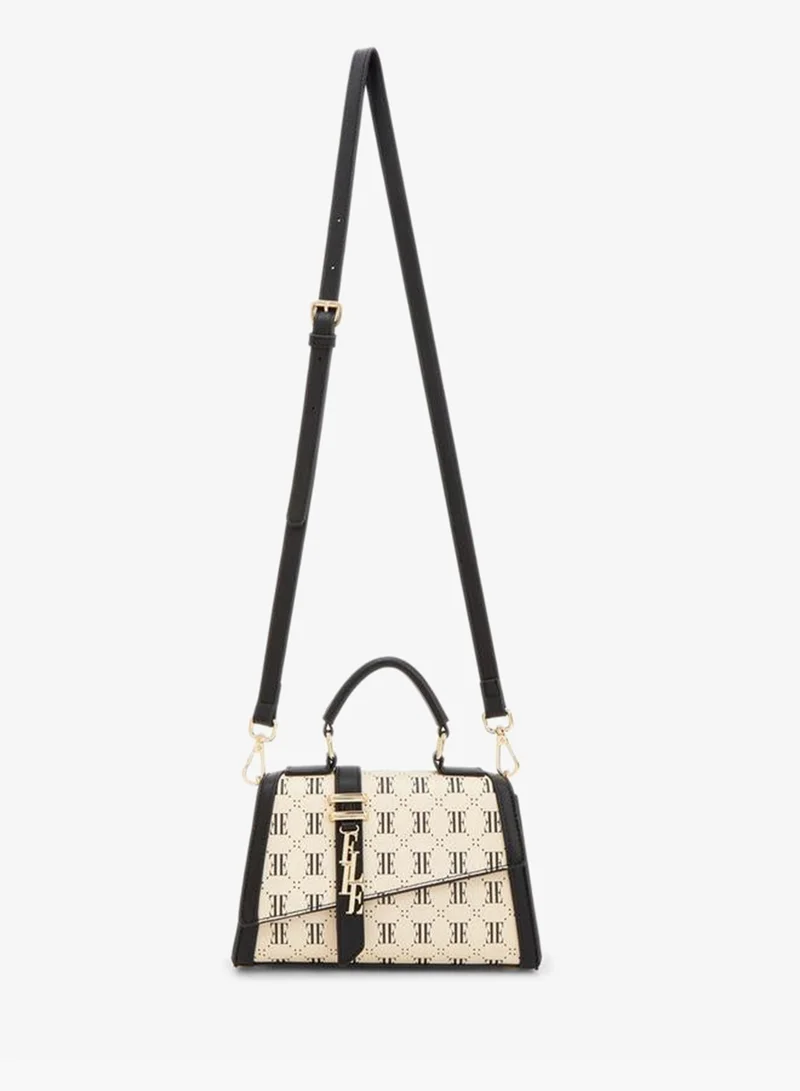 ايل Monogram Print Satchel Bag With Detachable Strap