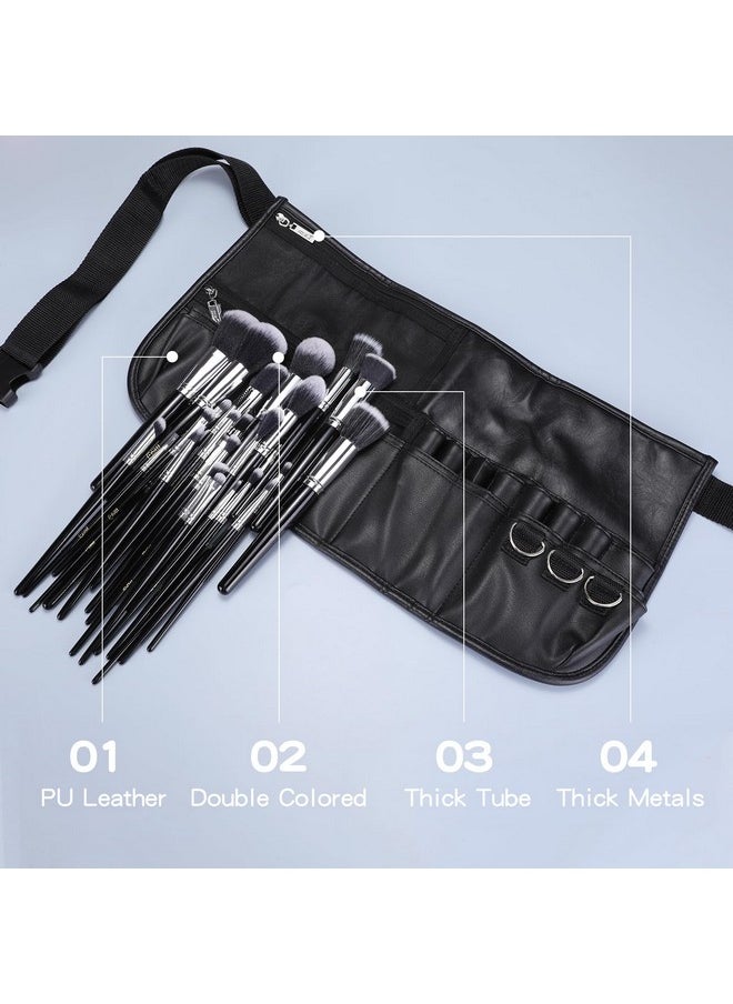 MSQ Make Up Brushes Set 29Pcs Msq Professional Cosmetics Brushes With Adjustable Belt Makeup Bag Foundation Powder Brush Eye Shadows Brushes Concealer Blending Brushes For Women/Girls/Artists/Holiday Gift  - Image 3